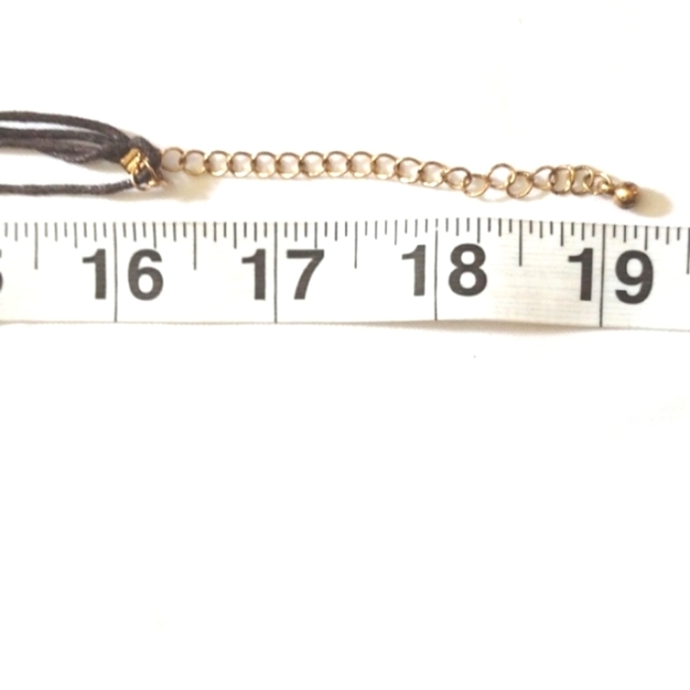💥CLEARANCE💥VINTAGE BROWN CORDED LEOPARD RHINESTONE PENDANT 19" NECKLACE - Picture 5 of 6
